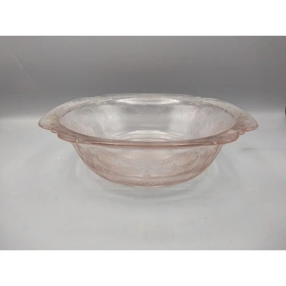 Pink Depression Glass 9 1/2” Serving Bowl Madrid Recollection